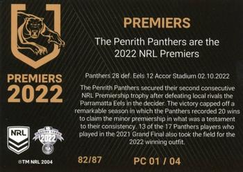 2022 NRL Player In Focus #PC01 Penrith Panthers Back